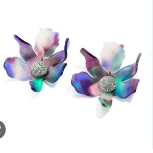 NWOT lele sadoughi crystal lily drop earrings